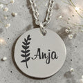 Personalized Stainless Steel Round Pendant and Chain