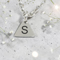 Personalized Stainless Steel Small Triangle Pendant & Chain