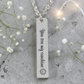 Personalized Stainless Steel Vertical Bar Pendant & Chain