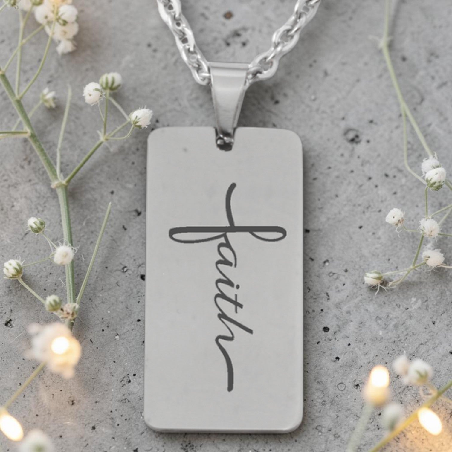 Personalized Stainless steel Dog Tag Pendant and Chain