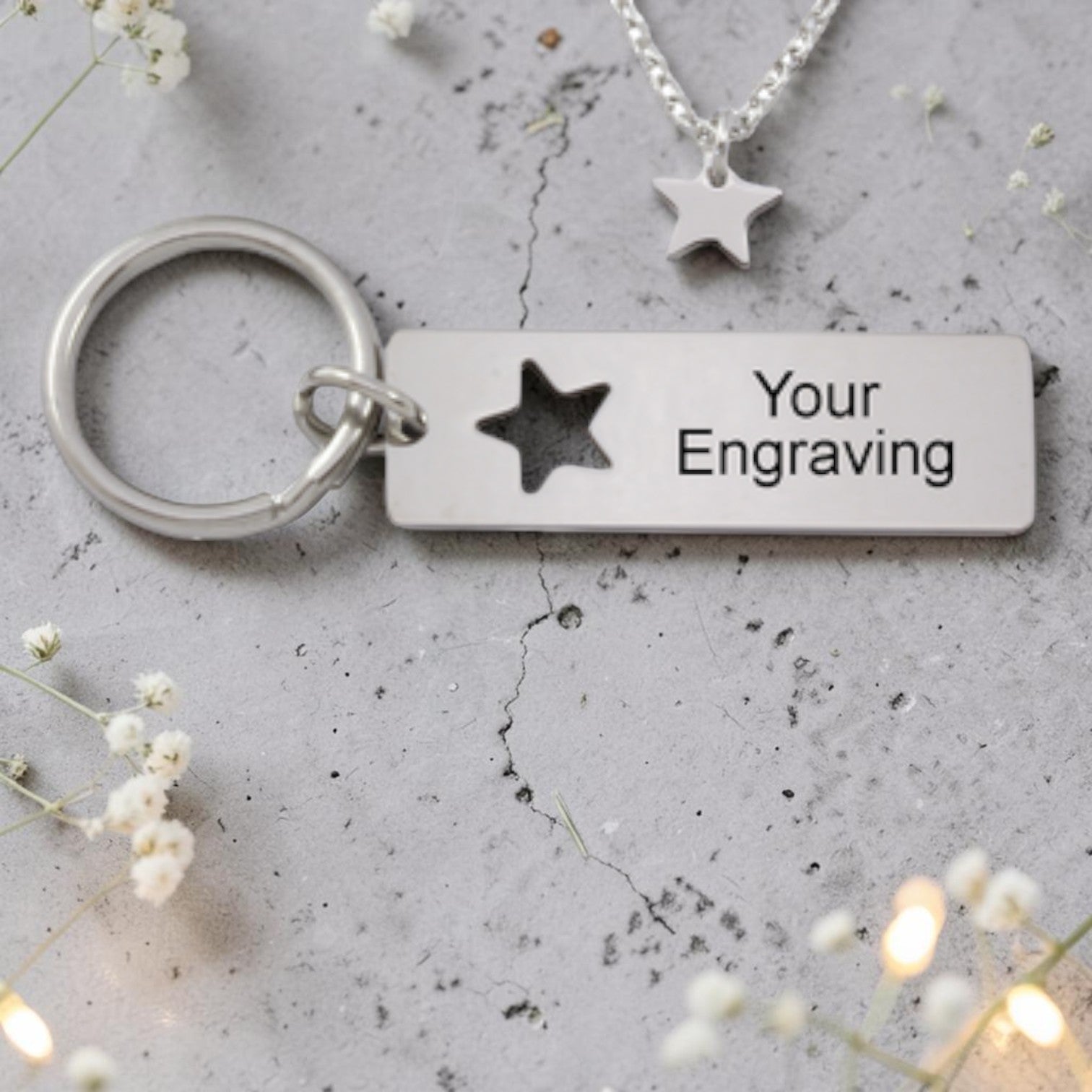 Personalized Star Keyring & Necklace Set