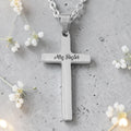 Personalized Teacher Cross Pendant and Chain