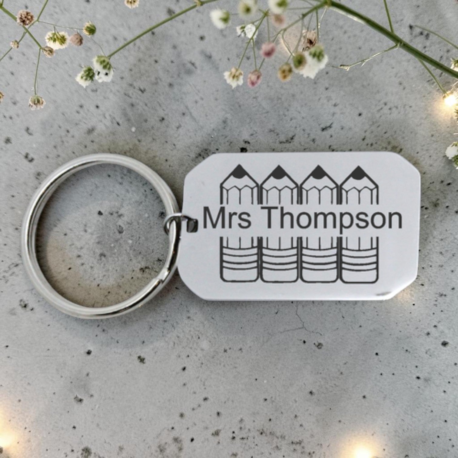 Personalized Teacher Engraved Keyring