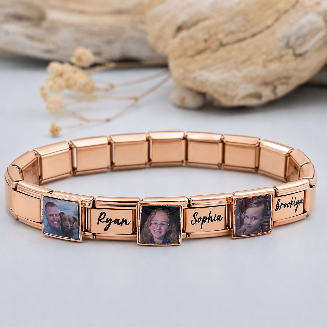 9mm Photo Name Bracelet Square