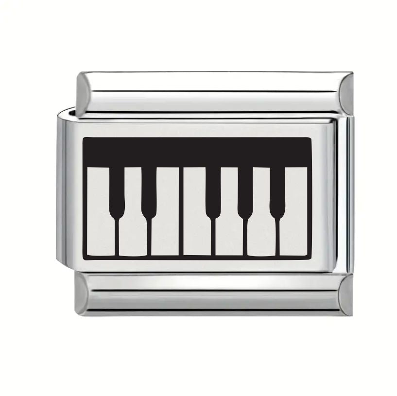 9mm Laser Engraved Charm - Piano