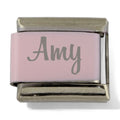 9mm Engraved Name/Word Italian charm (Pink) (Discontinued)