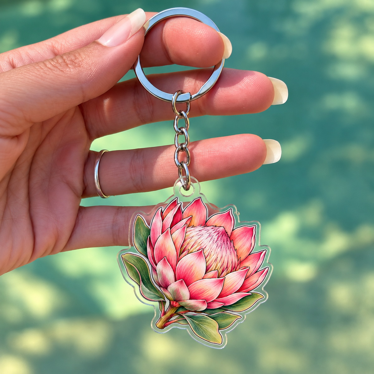 Protea Acrylic Keychain