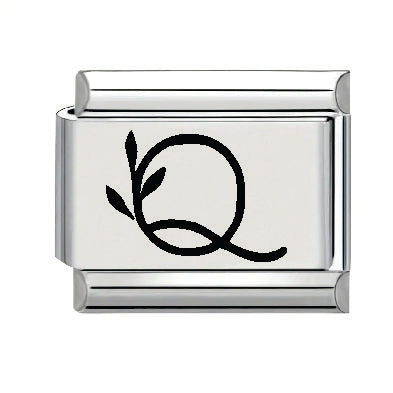 9mm Laser Italian Charm - Letter Q