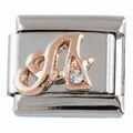 9mm Rose Gold Plated Letter A Charm
