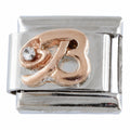 9mm Rose Gold Plated Letter B Charm