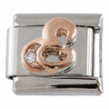 9mm Rose Gold Plated Letter E Charm