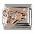 9mm Rose Gold Plated Letter F Charm