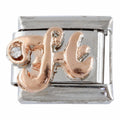 9mm Rose Gold Plated Letter H Charm