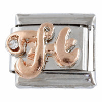 9mm Rose Gold Plated Letter H Charm