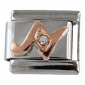9mm Rose Gold Plated Letter N Charm