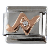 9mm Rose Gold Plated Letter N Charm