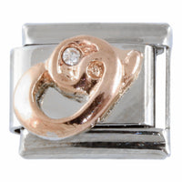 9mm Rose Gold Plated Letter O Charm