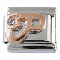 9mm Rose Gold Plated Letter P Charm