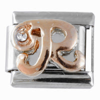 9mm Rose Gold Plated Letter R Charm