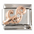 9mm Rose Gold Plated Letter S Charm
