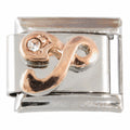 9mm Rose Gold Plated Letter T Charm