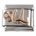 9mm Rose Gold Plated Letter U Charm