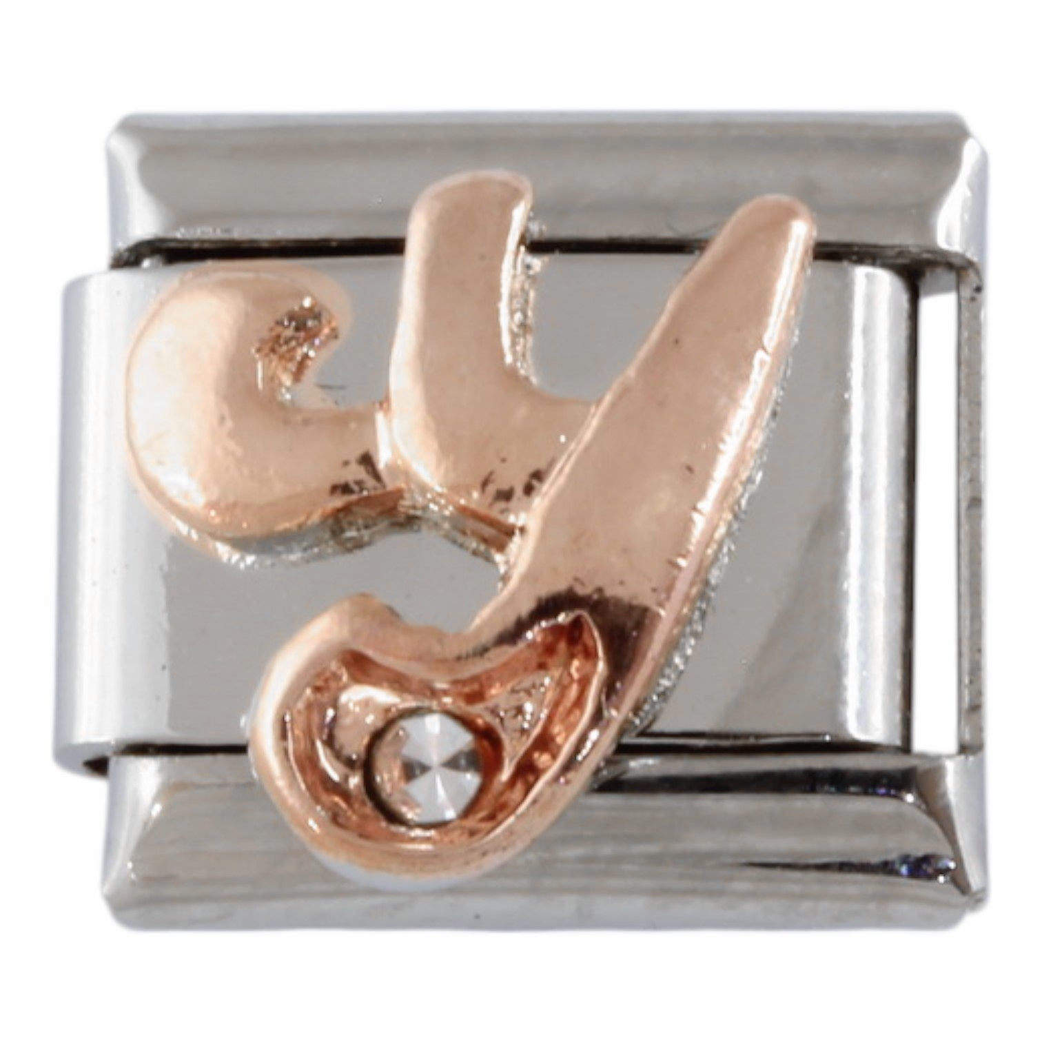 9mm Rose Gold Plated Letter Y Charm
