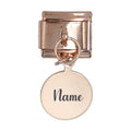 9mm Engraved Dangle Rose Gold Italian charm
