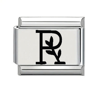 9mm Laser Italian Charm - Letter R