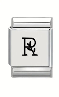 13mm Laser Italian Charm - Letter R