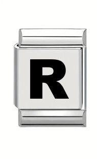13mm Laser Italian Charm - Plain Letter R