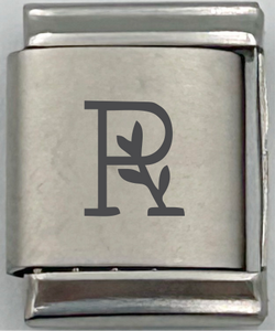 13mm Laser Italian Charm - Letter R