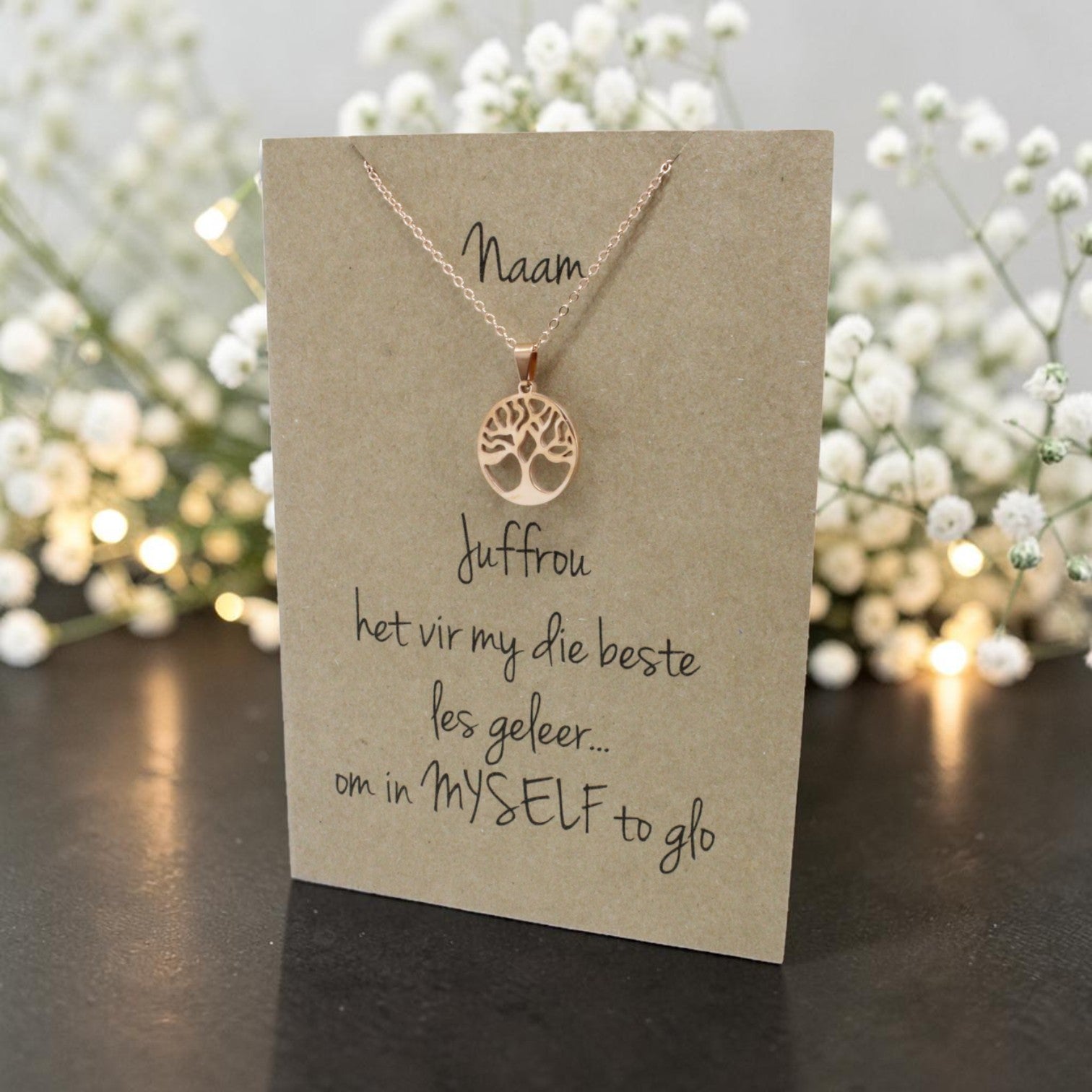 Rose Gold Tree Pendant & Chain - Card 85