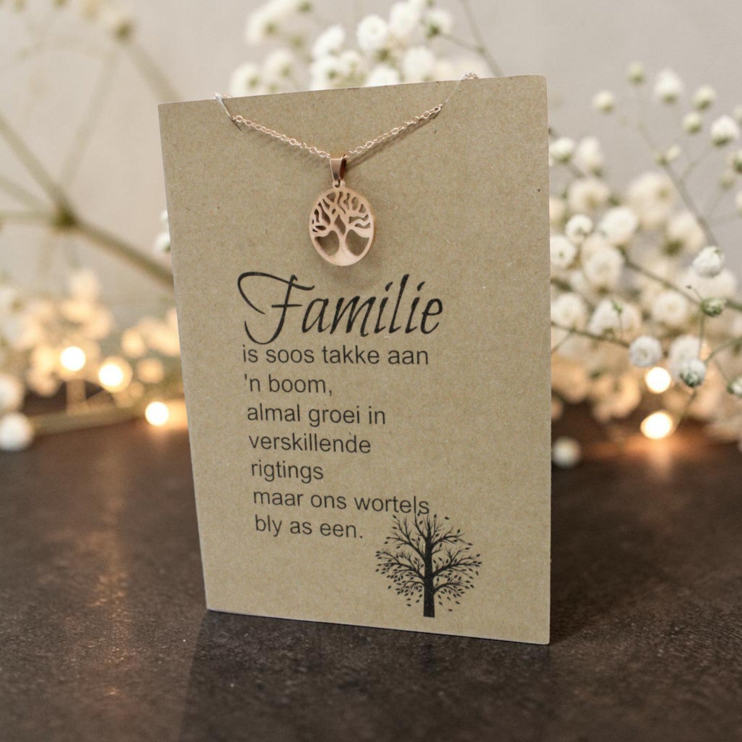 Rose Gold Tree Pendant & Chain - Card 98