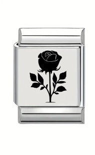 13mm Laser Engraved Charm - Rose