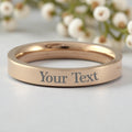 Rose Gold Plated Stainless Steel Engraved Stacker Ring