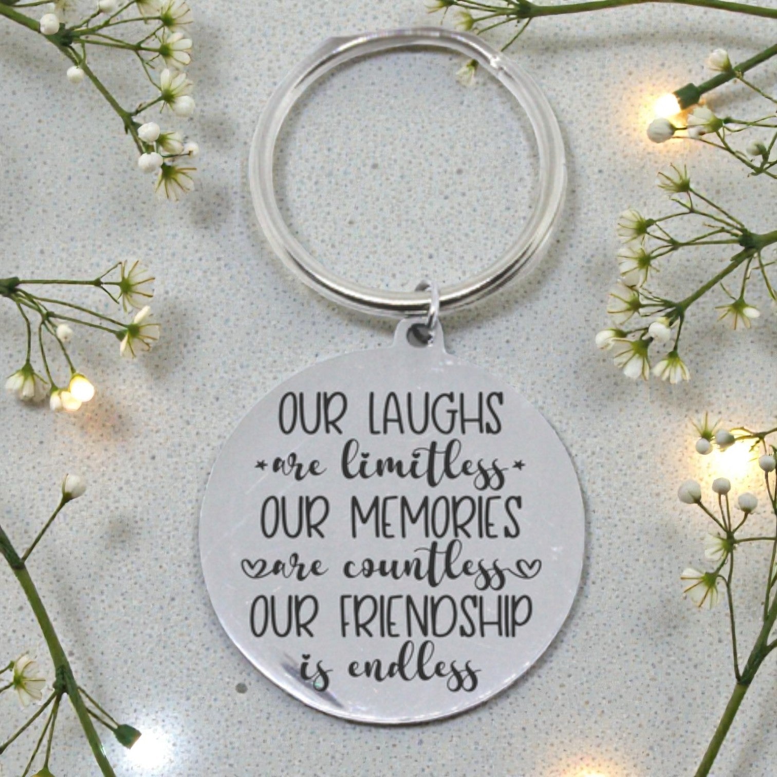 Round Engraved Keyring - Friendship
