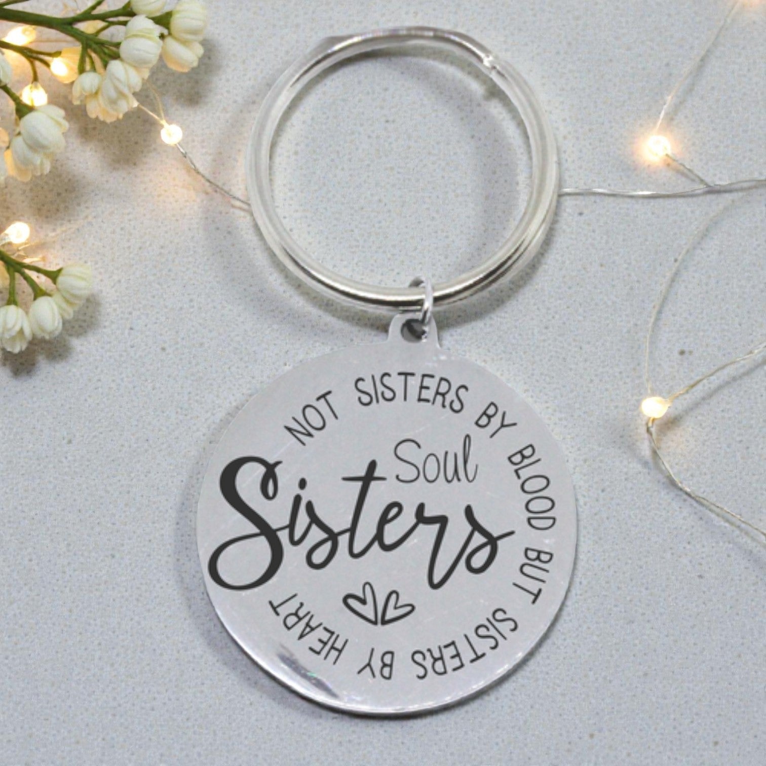 Round Engraved Keyring - Soul Sisters