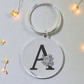 Round Engraved Letter Keyring