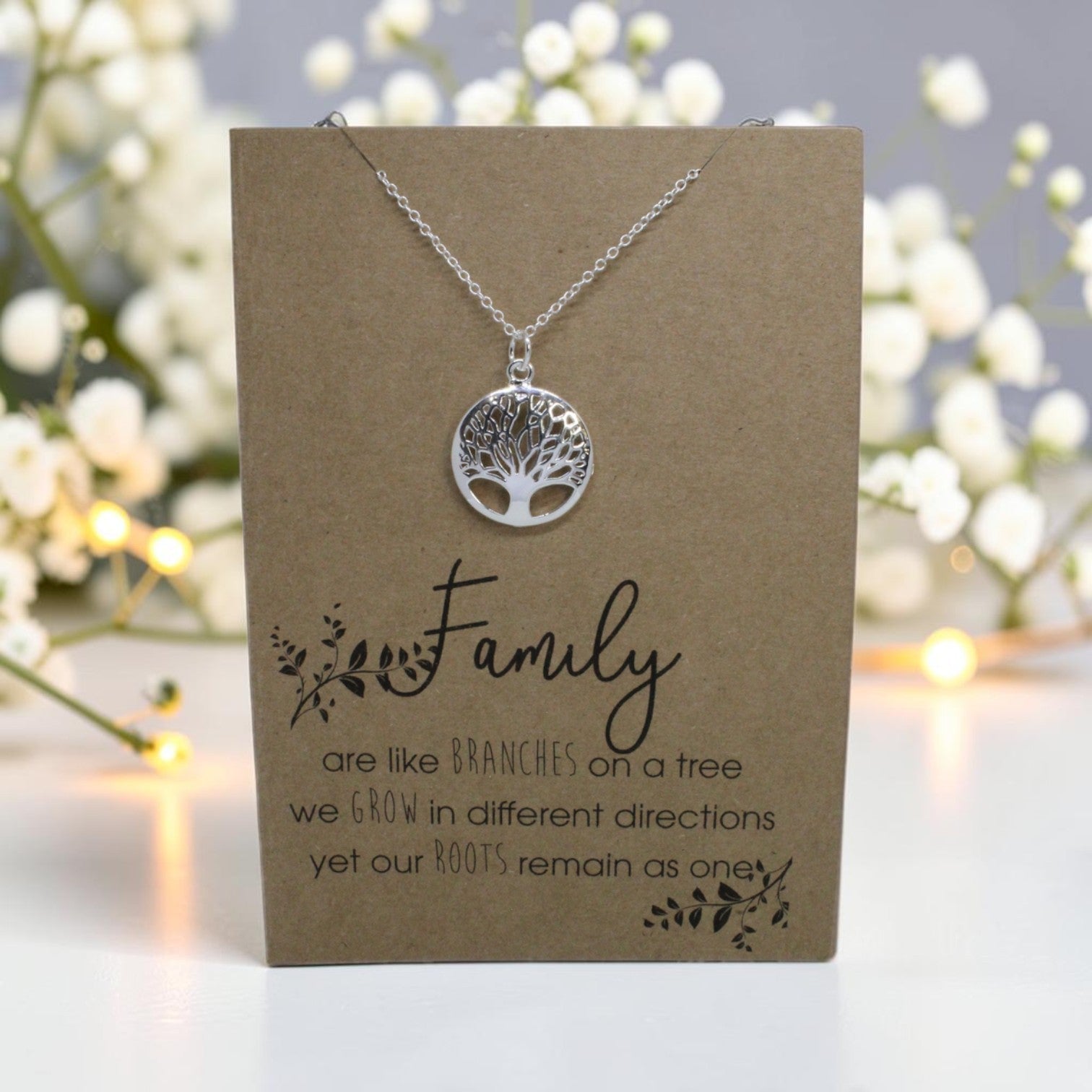 Round Tree Pendant & Chain - Card 16