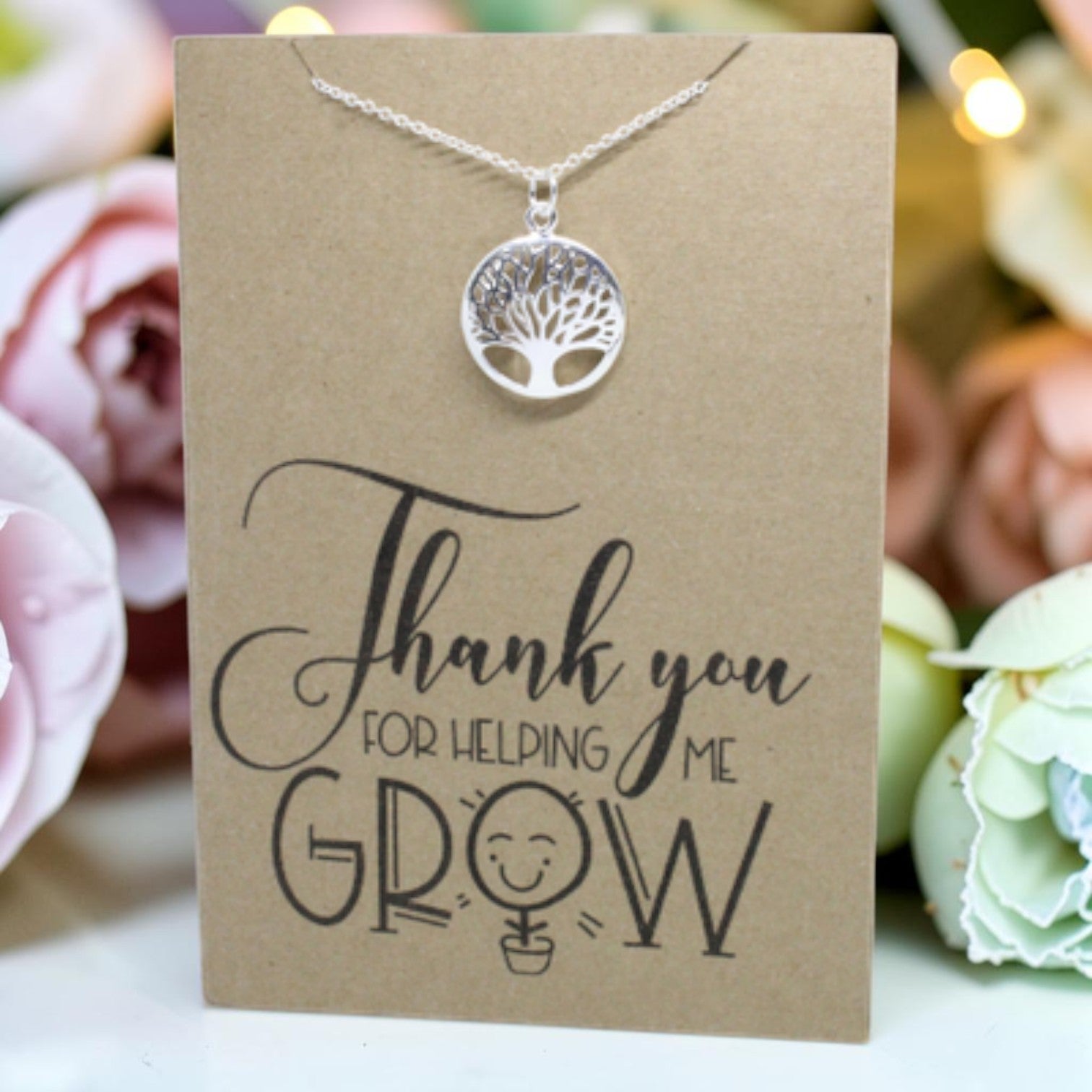 Round Tree Pendant & Chain - Card 227