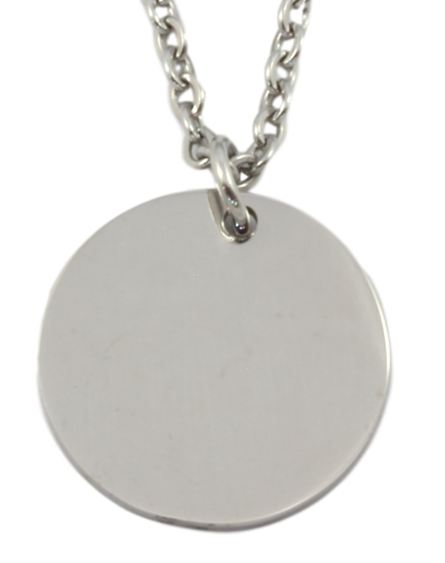 Photo Engraved Paw/Photo Round Disc Necklace