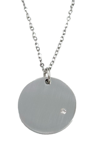 Personalized Round Disc Stone Necklace