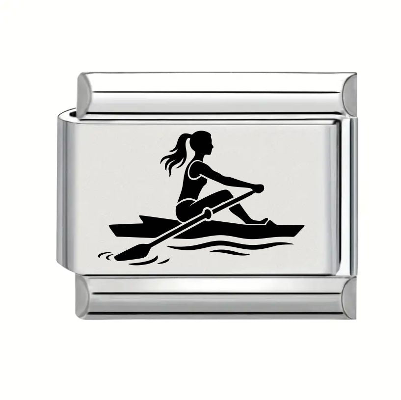 9mm Laser Engraved Charm - Rowing Ladies