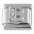 9mm Silver Letter B Charm