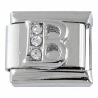 9mm Silver Letter B Charm