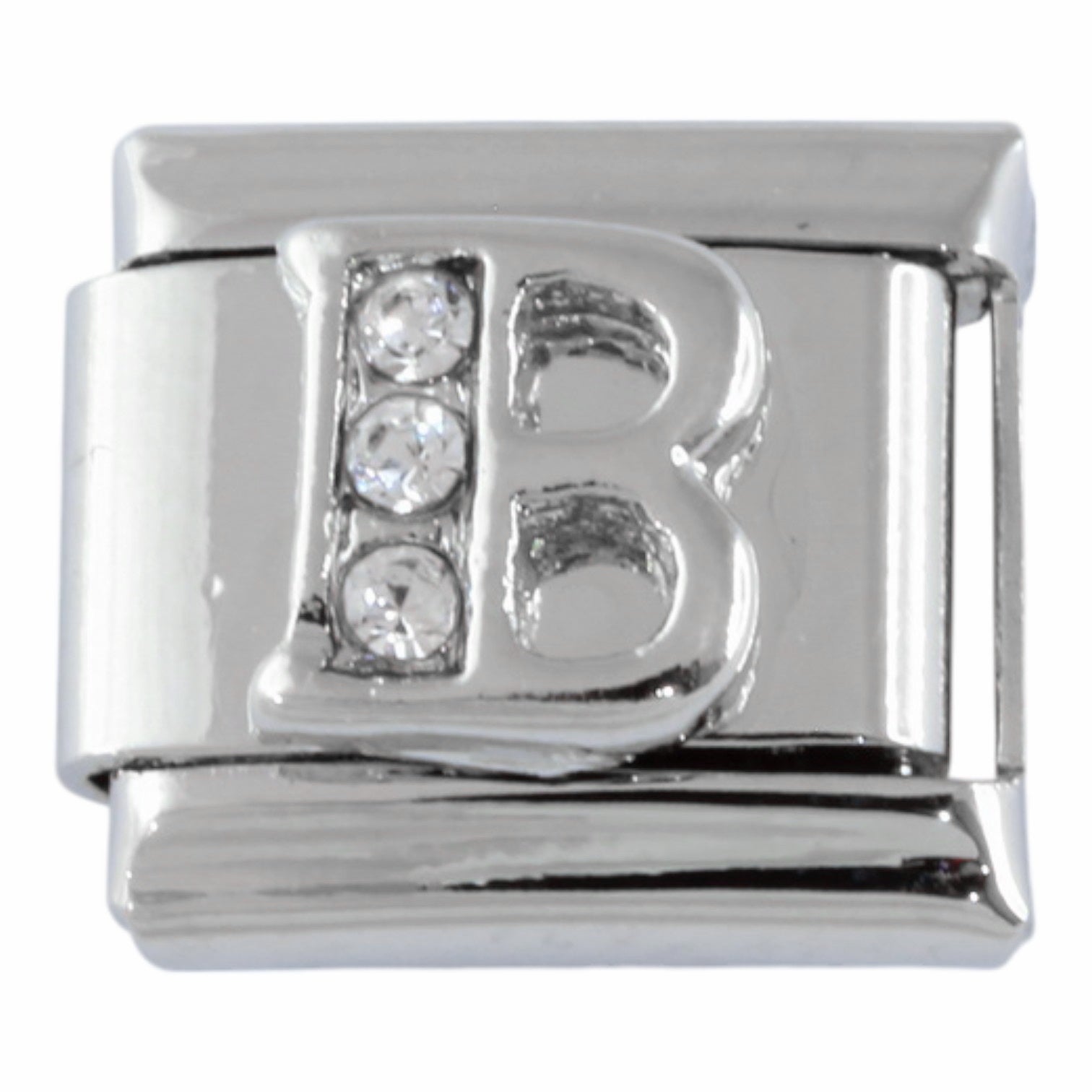 9mm Silver Letter B Charm