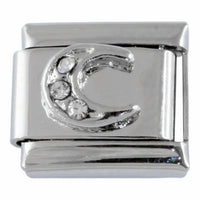 9mm Silver Letter C Charm