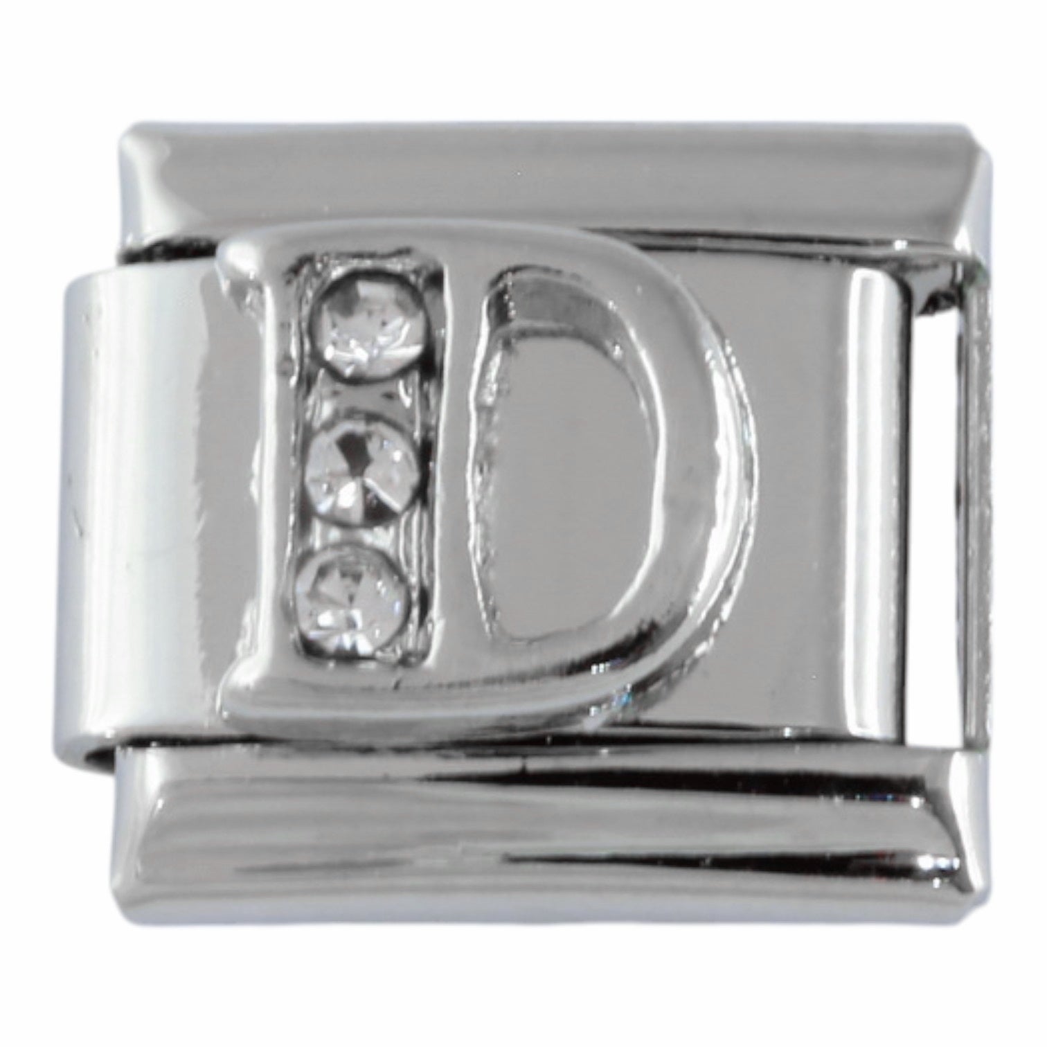 9mm Silver Letter D Charm