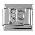 9mm Silver Letter E Charm